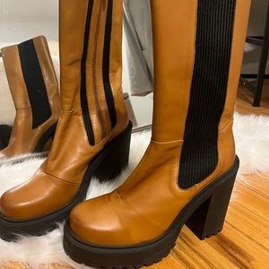 Free People Platform Brown Boots Size 8.5 👢